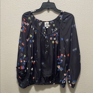 Ivy Jane Blue Relaxed Blouse with Billowy Sleeves